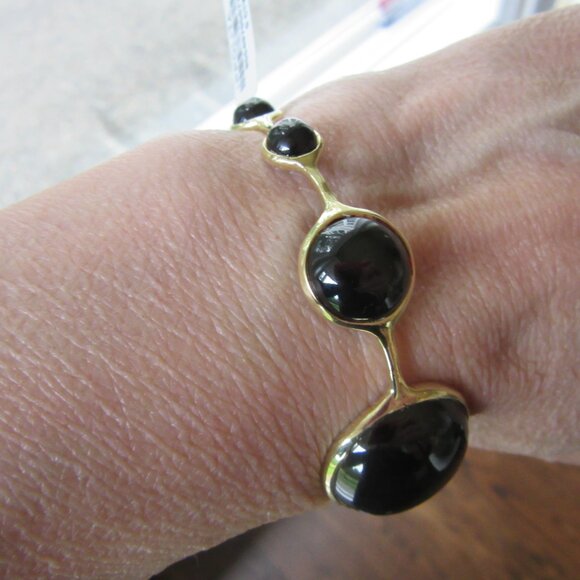 Ippolita Lollipop 18K Yellow Gold 9-Station Onyx Cabochon Bracelet MSRP $3,895 - Picture 5 of 16
